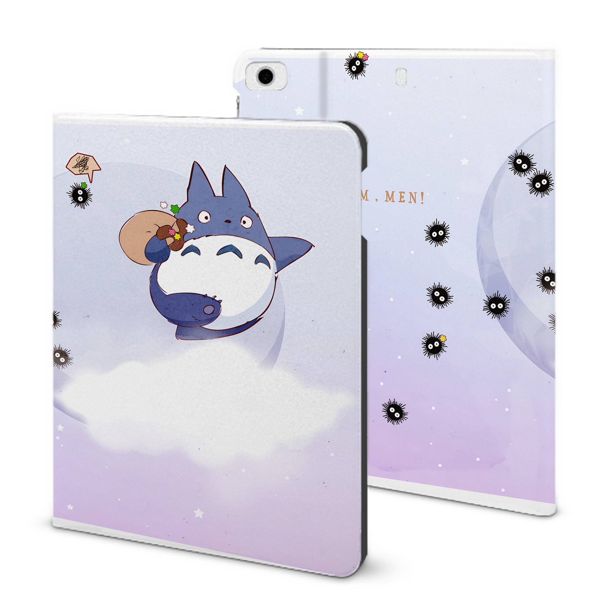 （画像用） となりのトトロ 草壁メイ 草壁サツキ My Neighbor Totoro Satsuki Kusakabe Mei Kusakabe IPad ケース ブック型 PUレザー TPU 耐衝撃 軽量 薄型 ペン収納なし 全面保護 IPad 各モデル対応